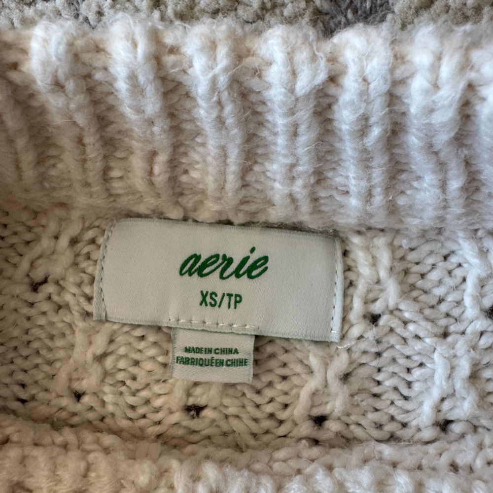 Cozy Cream Aerie Cotton Blend Sweater - Picture 10 of 15